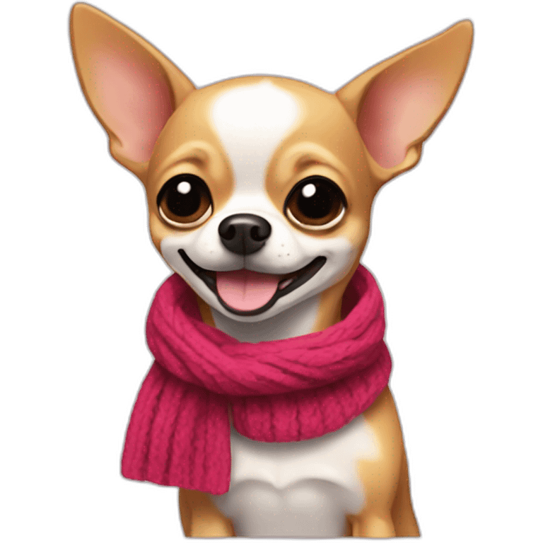 chihuahua smiling with a scarf emoji