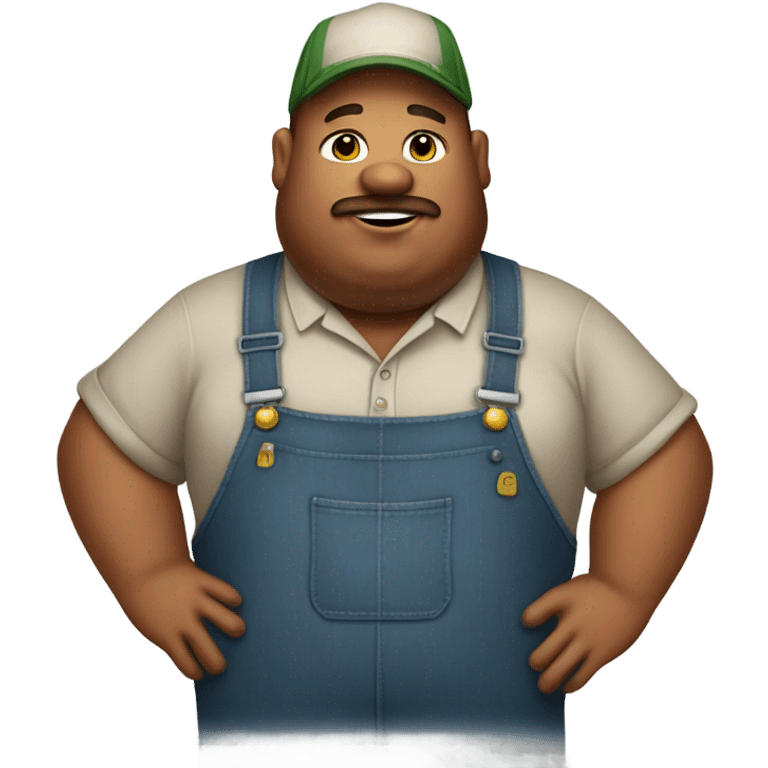 Fat farmer in overalls  emoji