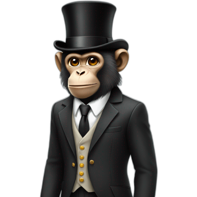 Monkey in a business suit with a top hat emoji