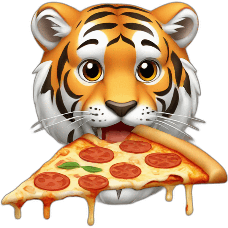 tiger eating pizza emoji