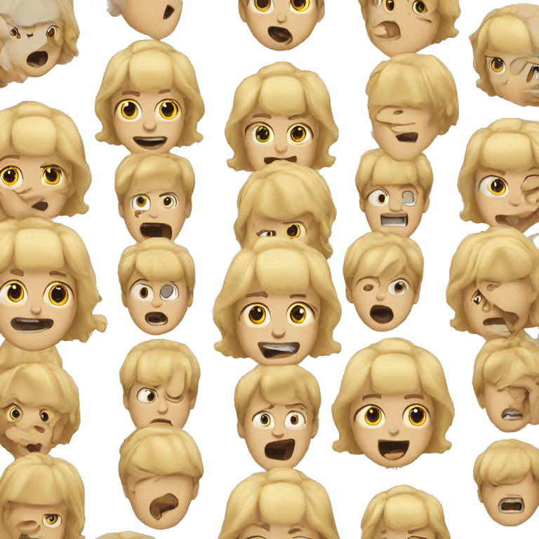 blonde boy with open mouth emoji