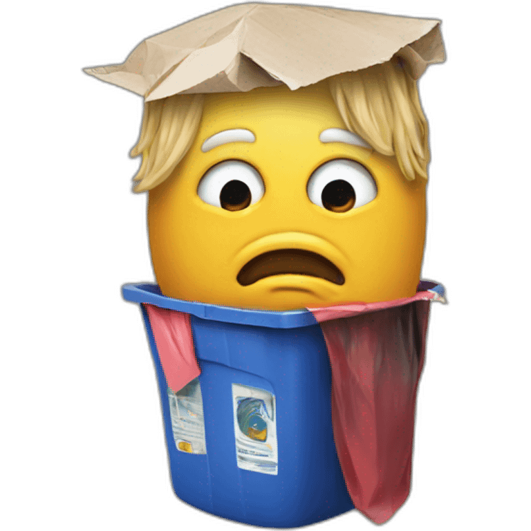 donald trump with trash on his head emoji