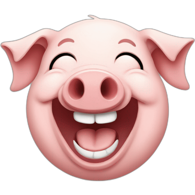 A pig laughing emoji