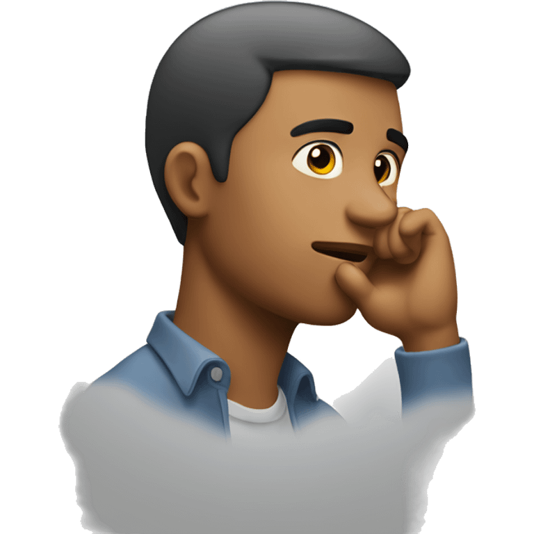 guy thinking with his hand on his chin  emoji