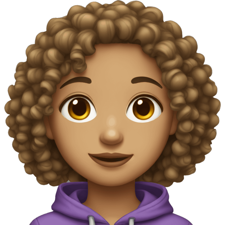 Curly hair lightskin teenager girl emoji