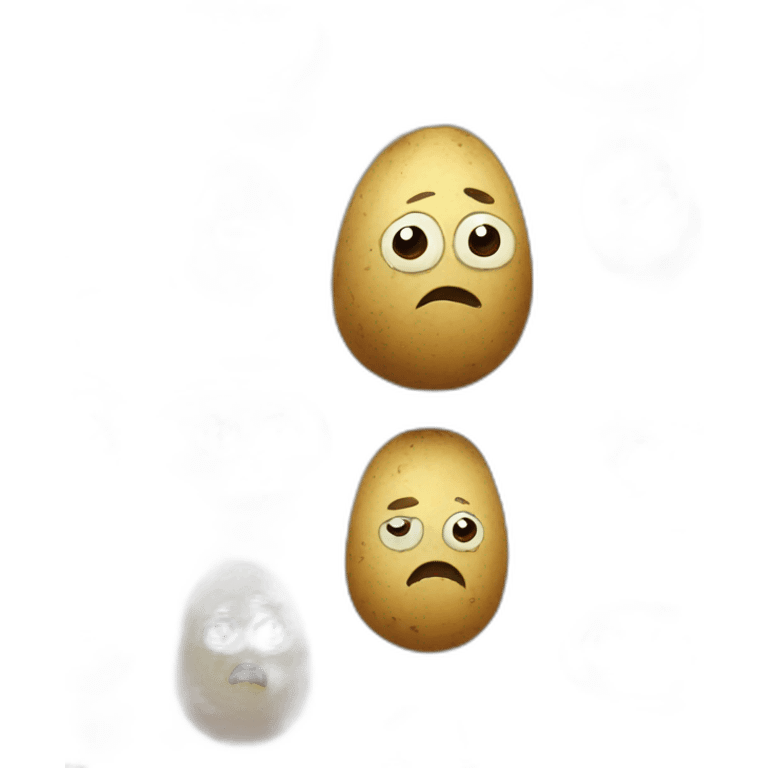 cartoon potato with angry face emoji