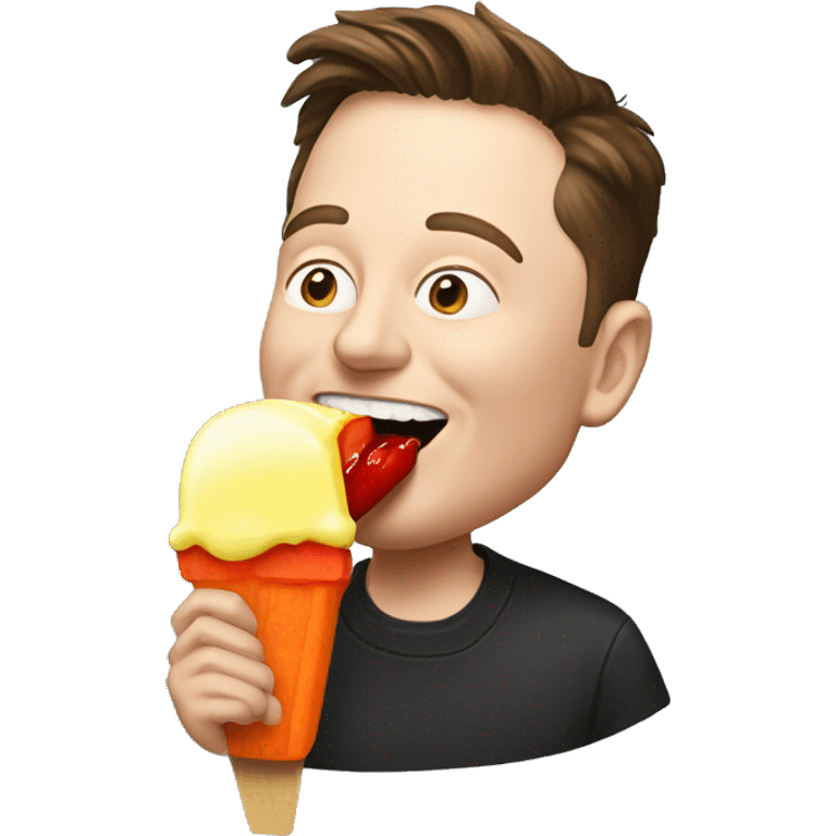 Elon musk eating popsicle  emoji