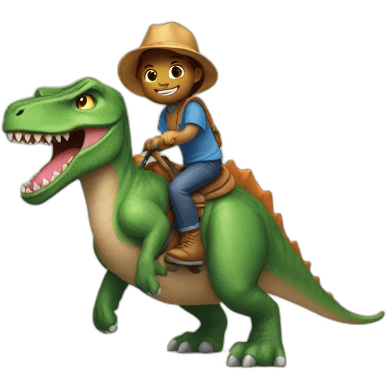 kitty riding a dinosaur emoji