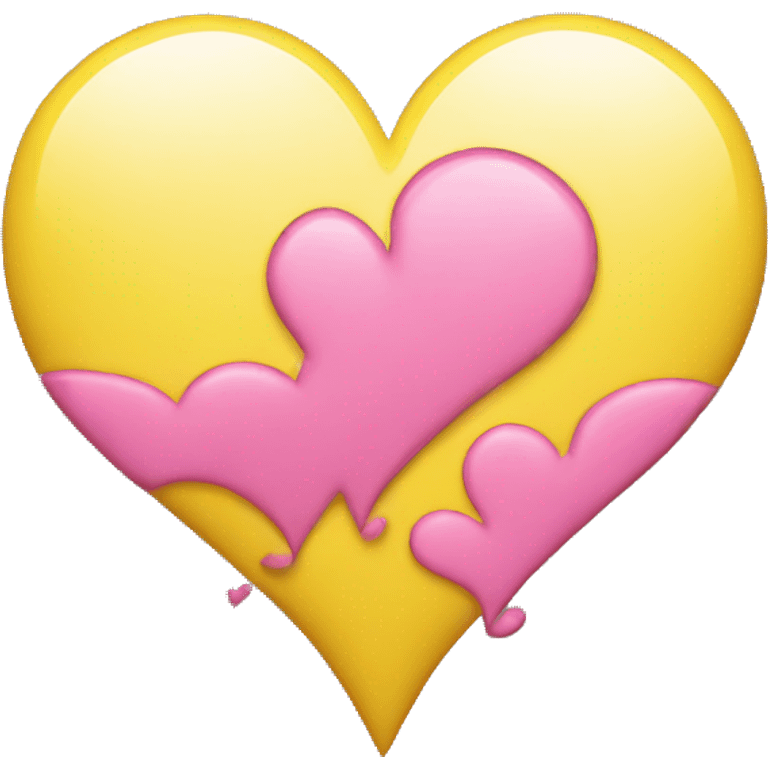 left pink heart, right yellow heart emoji