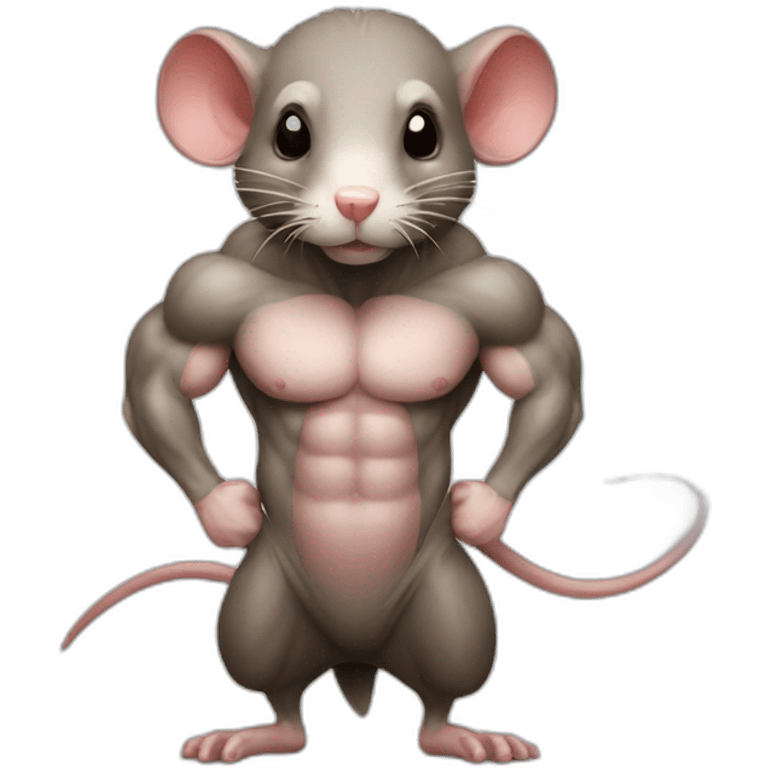 bodybuilder rat emoji