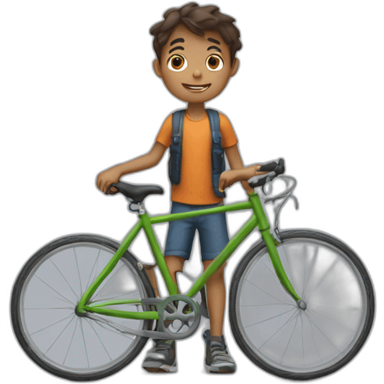 a boy with a bicycle emoji