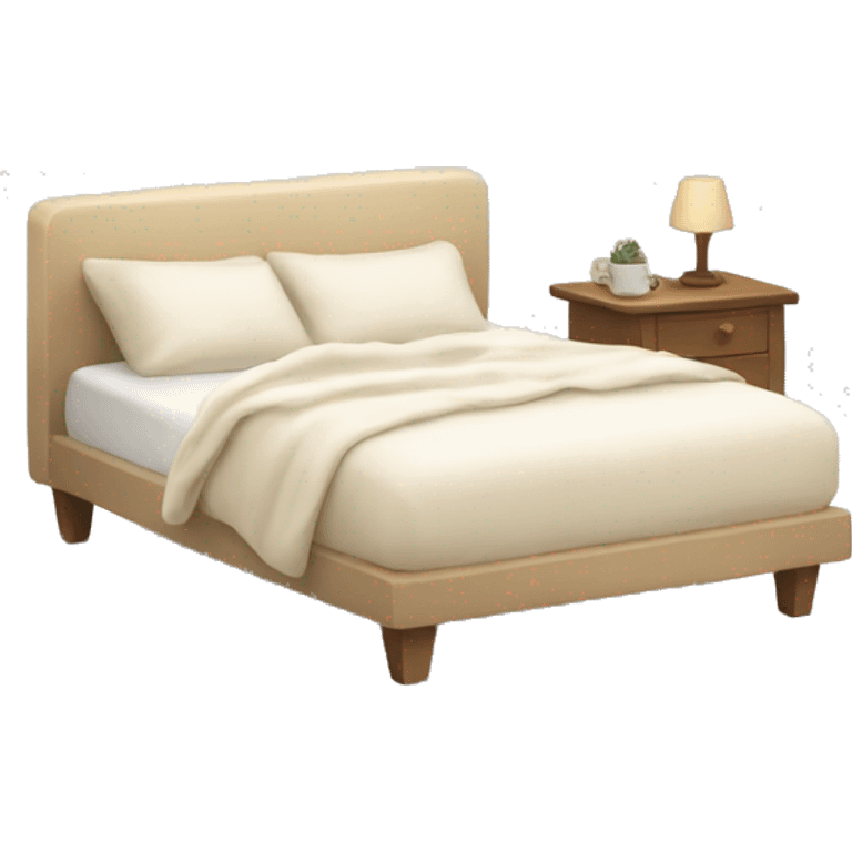 White and beige cosy bed  emoji