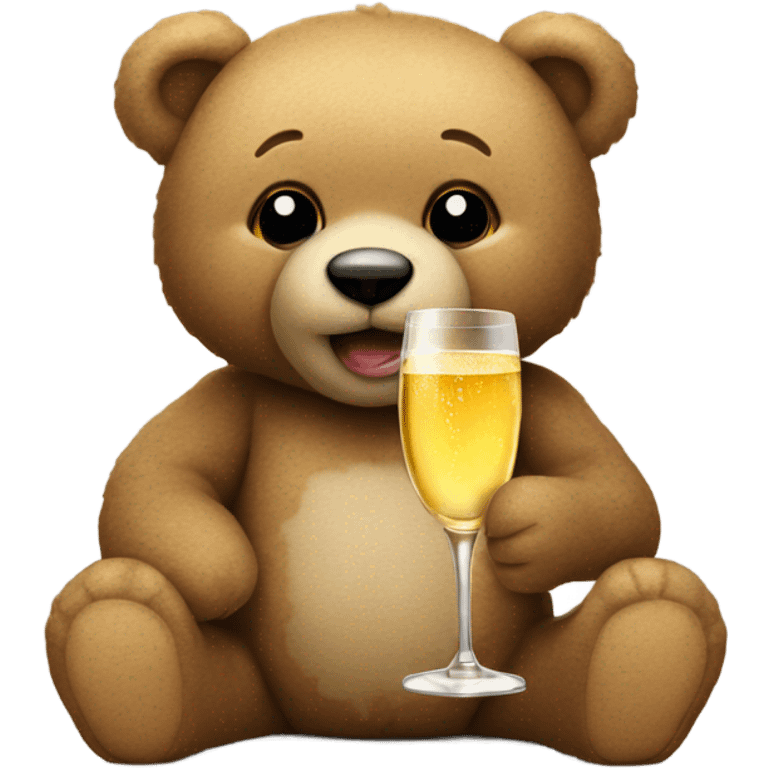 Teddy Bear drinking a glass of champagne  emoji