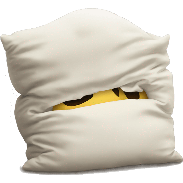 cartoon head buried in pillow emoji