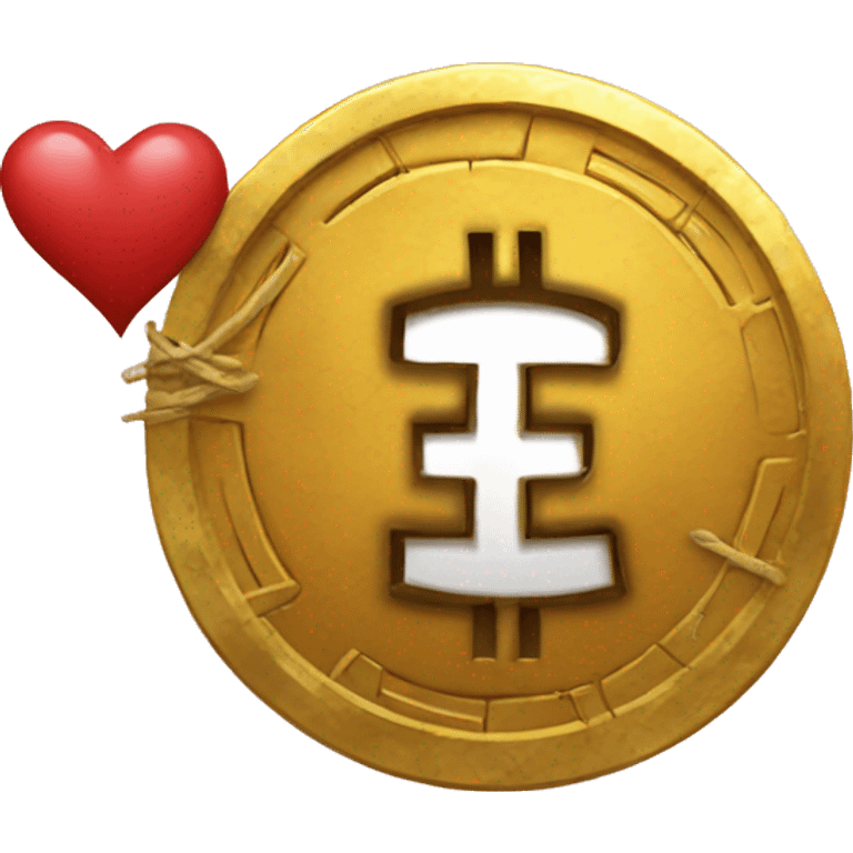 Bitcoin with love emoji