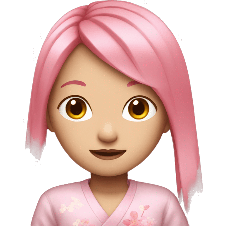 japanese girl with long pink hair emoji