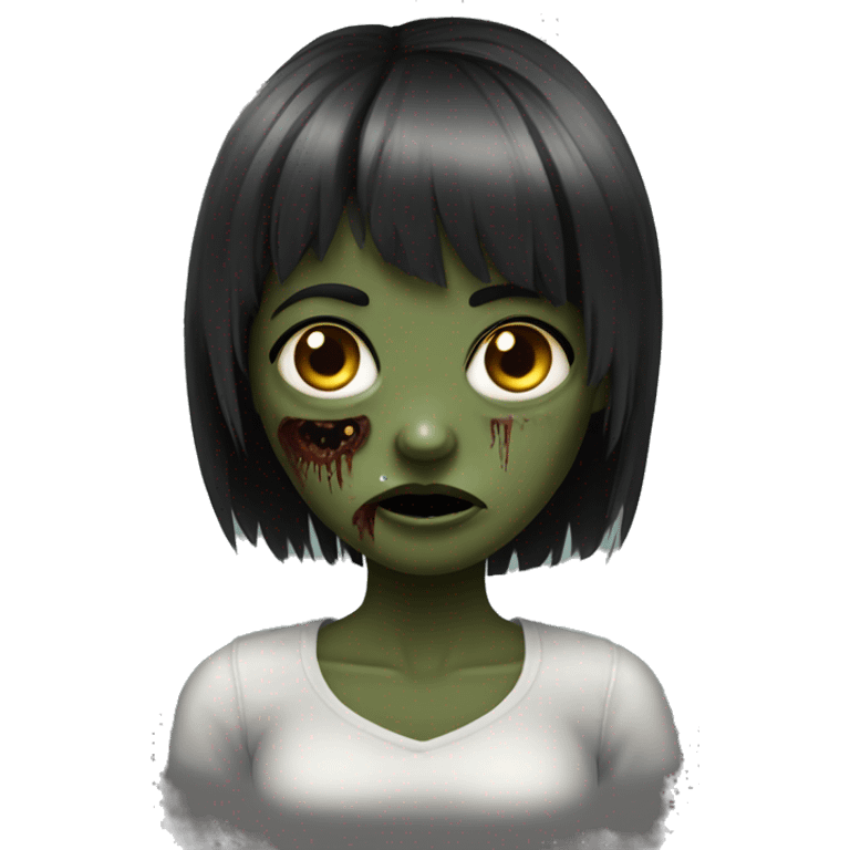 zombie girl her hair is black with bangs emoji