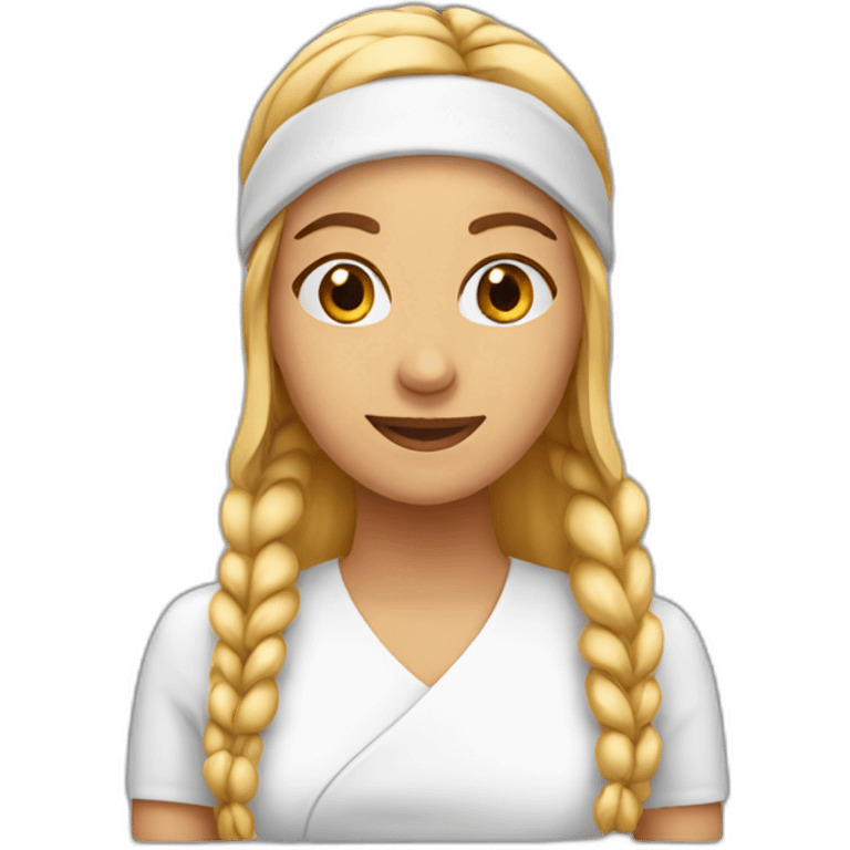 Lady wearing headband. emoji