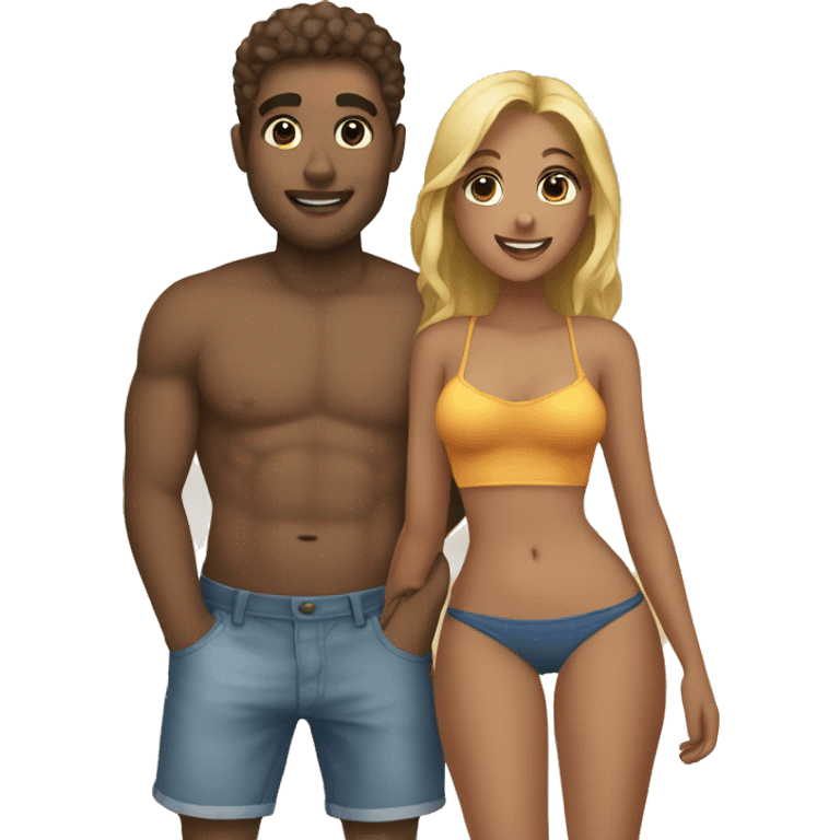 girlfriend and boyfriend at the beach emoji