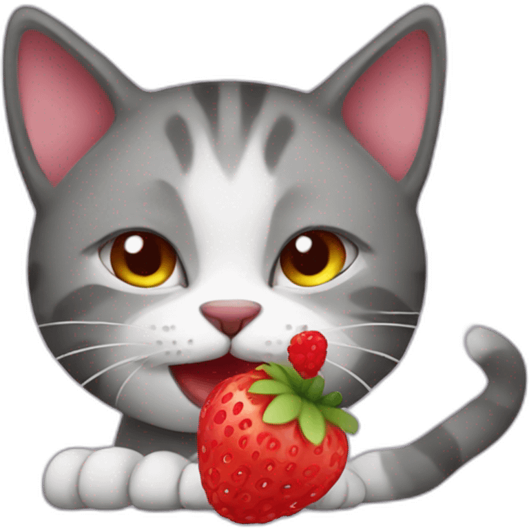 Cat eating berry emoji