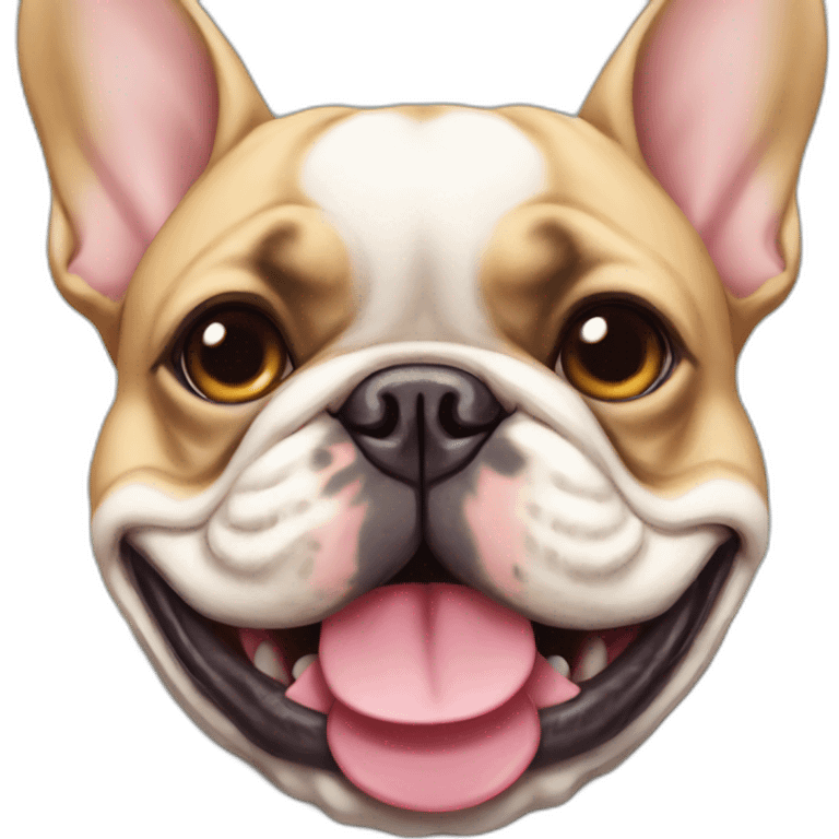 Fat smiling french bulldog with ball emoji