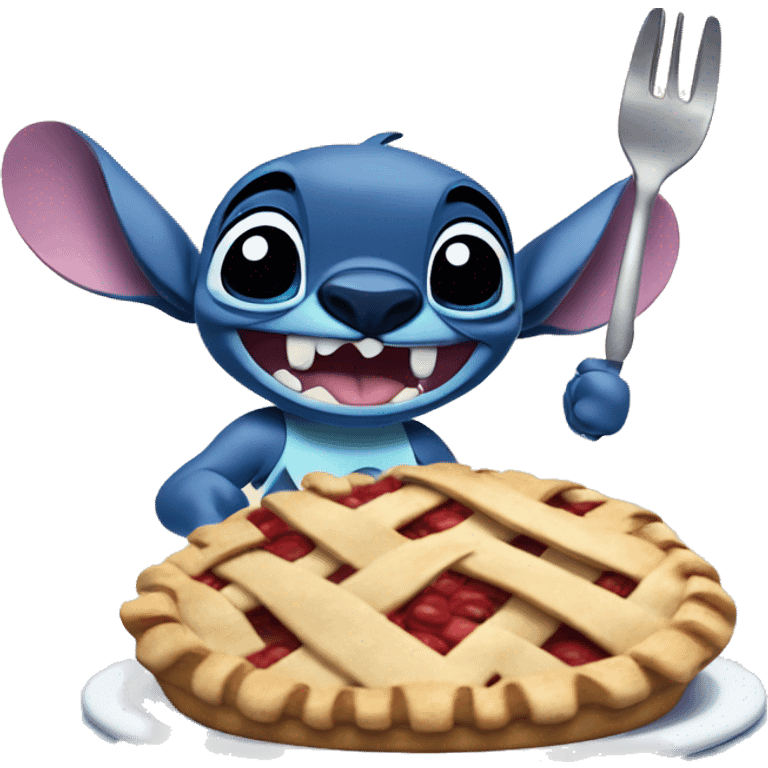 Stitch cooking a pie from Lilo & Stitch emoji