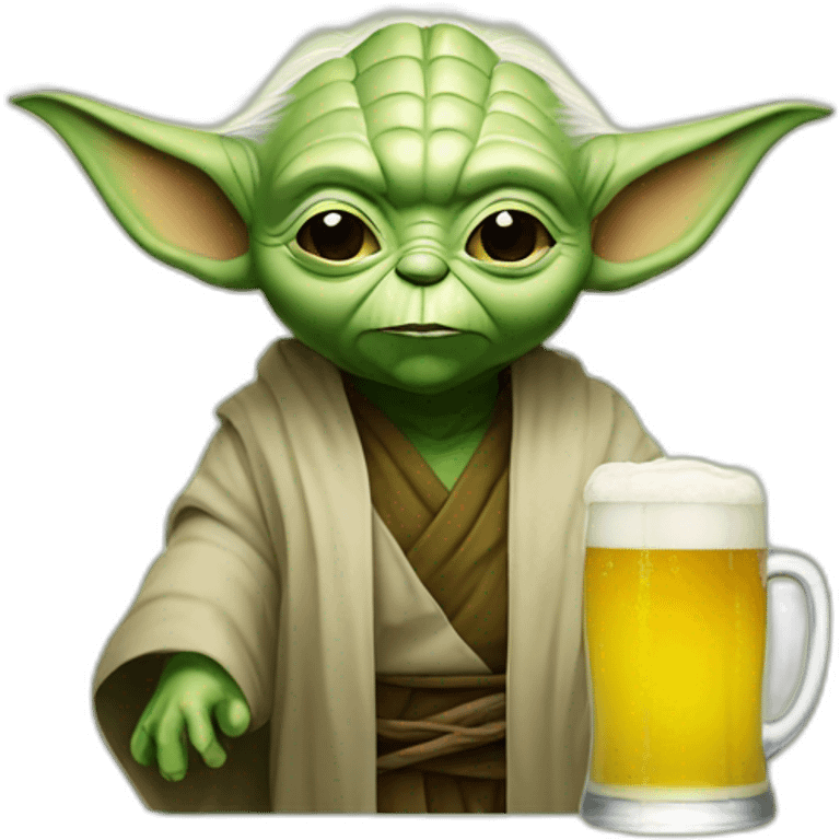 Yoda drink à beer emoji