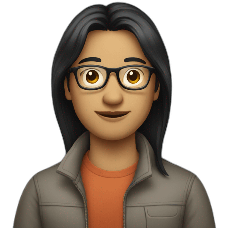 UX Designer with black hair and glasses emoji