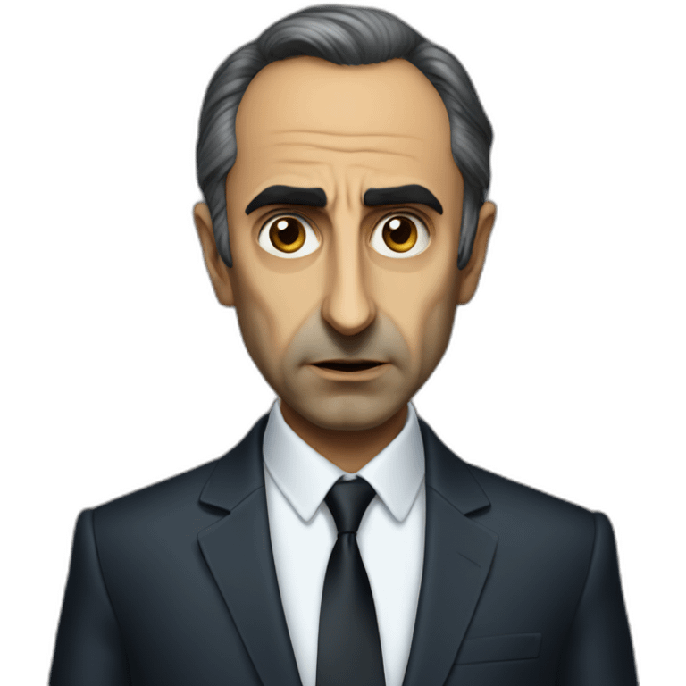 Eric Zemmour wearing suit angry emoji