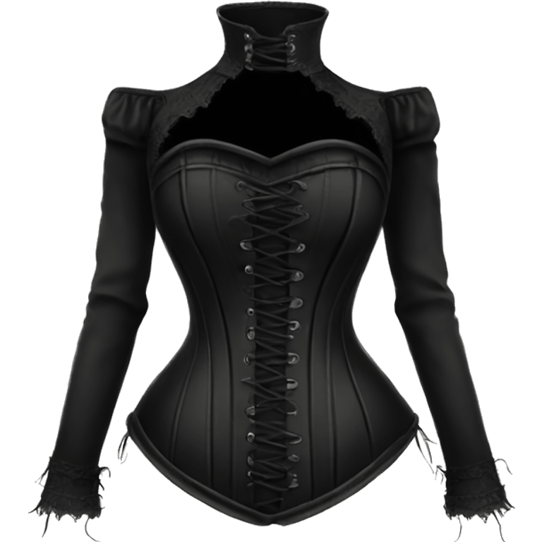 gothic black long sleeve corset emoji