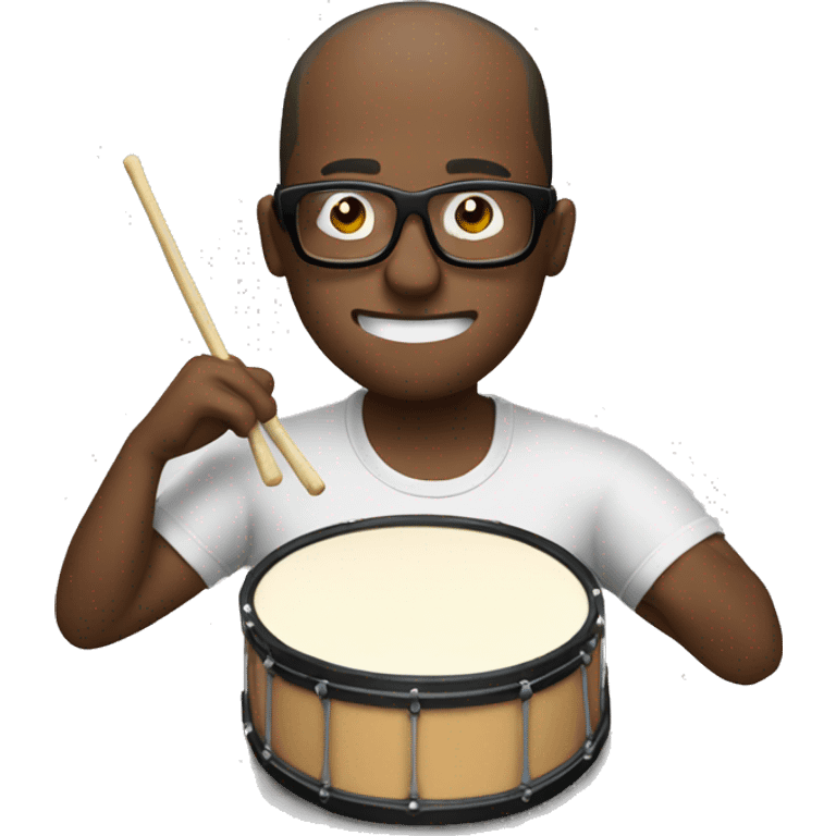 man eating drum with a shirt that has some glasses on it emoji