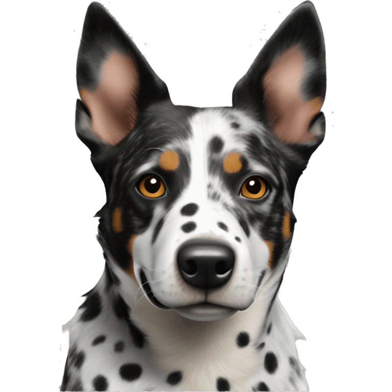 Black and white spotted Australian cattle dog emoji