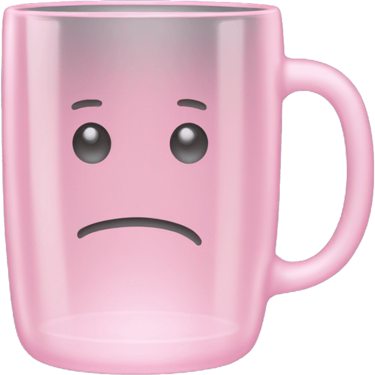 Light pink transparent glass mug emoji