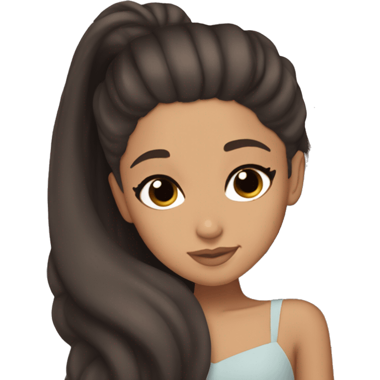 Ariana Grande sleeping dark brown hair dark brow skin  emoji