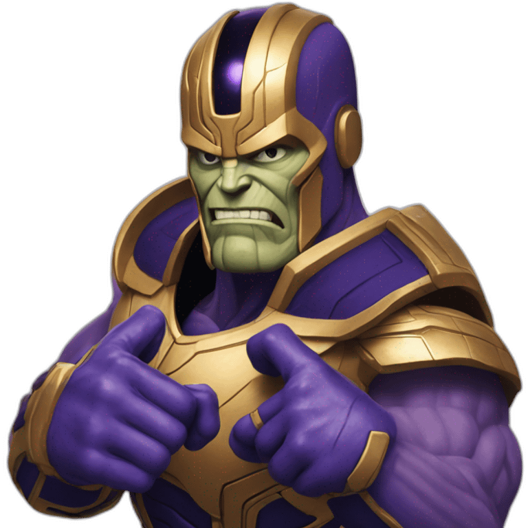 Thanos clacking with infinite gloves emoji