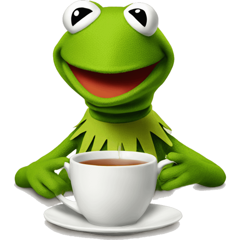 Kermit drinking tea emoji