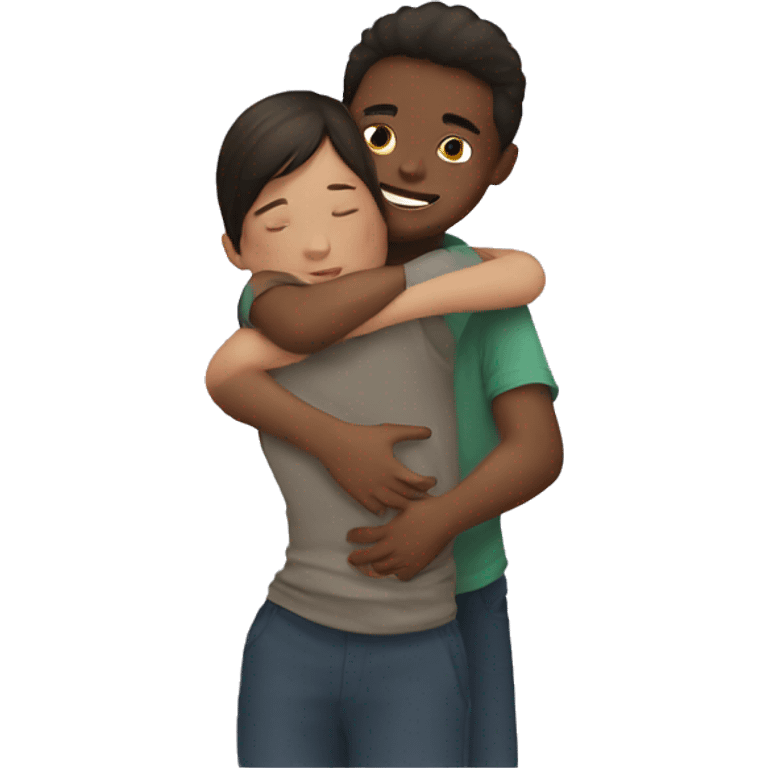 girl hugging boy emoji