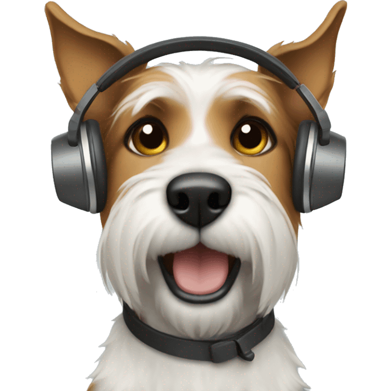 terrier wearing headphones  emoji