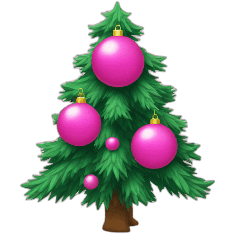 cristmas tree with pink balls emoji