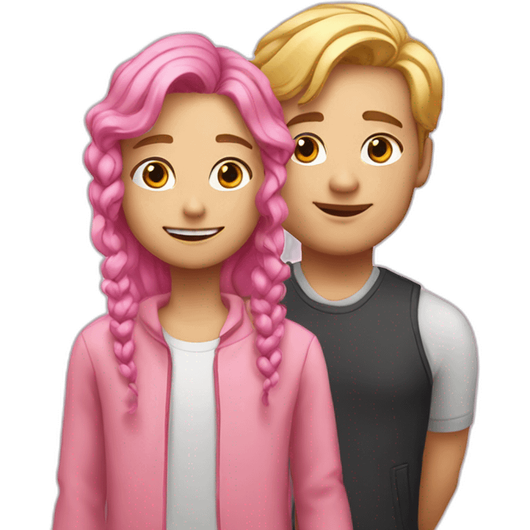 Anya have pink hair with his father have blond hair emoji