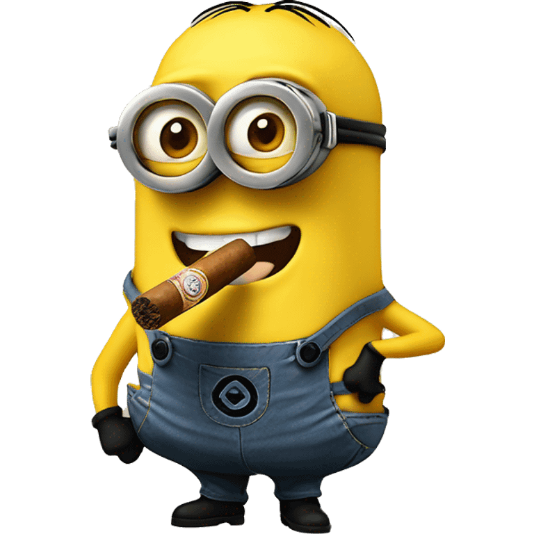 a minion with a lit cigar emoji