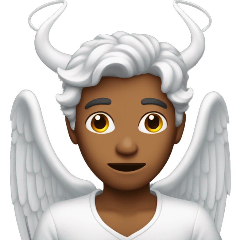 an angel with devil's horns emoji