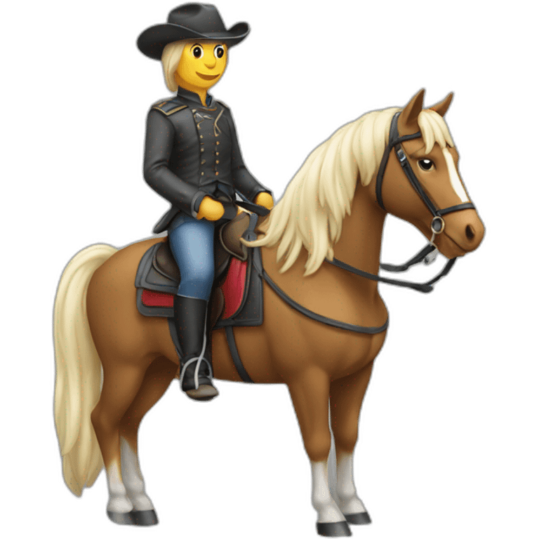 Chat sur un cheval emoji