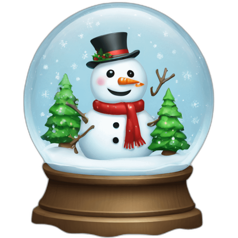 Snowman christmas tree snow globe emoji