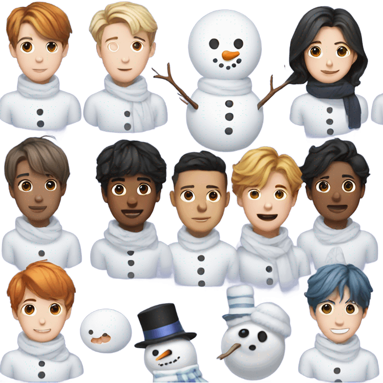 Snowman with bts  emoji