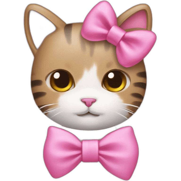 Cat with Pink bow hello kitty emoji