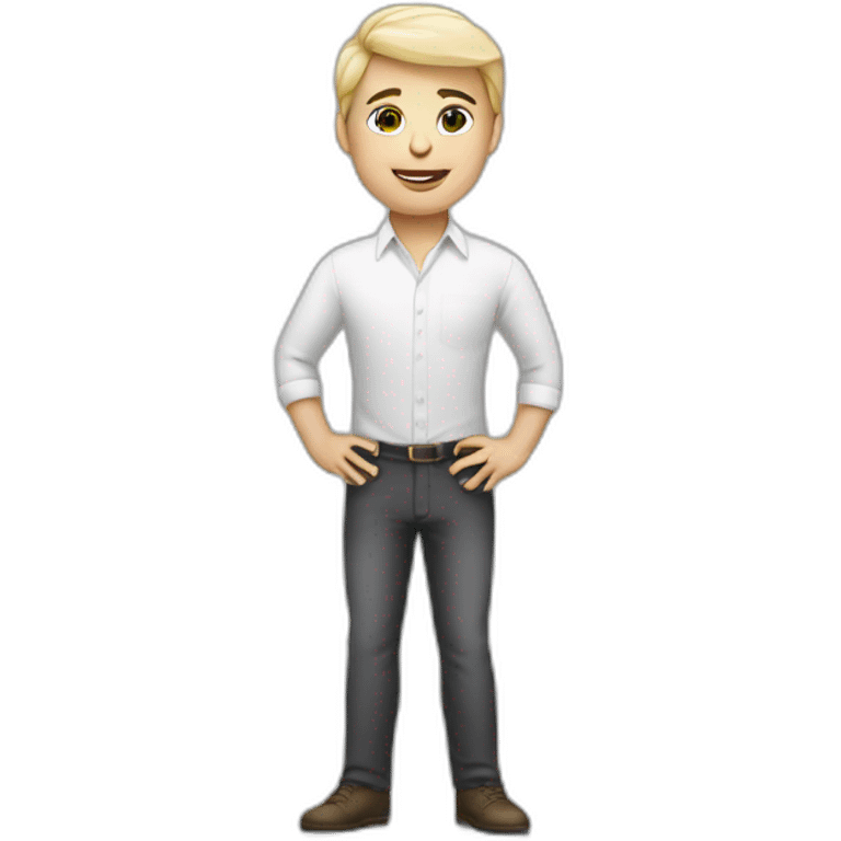 a white skinned young entrepreneur using mac  emoji