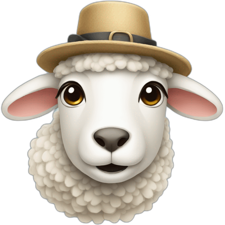 Sheep with a hat emoji