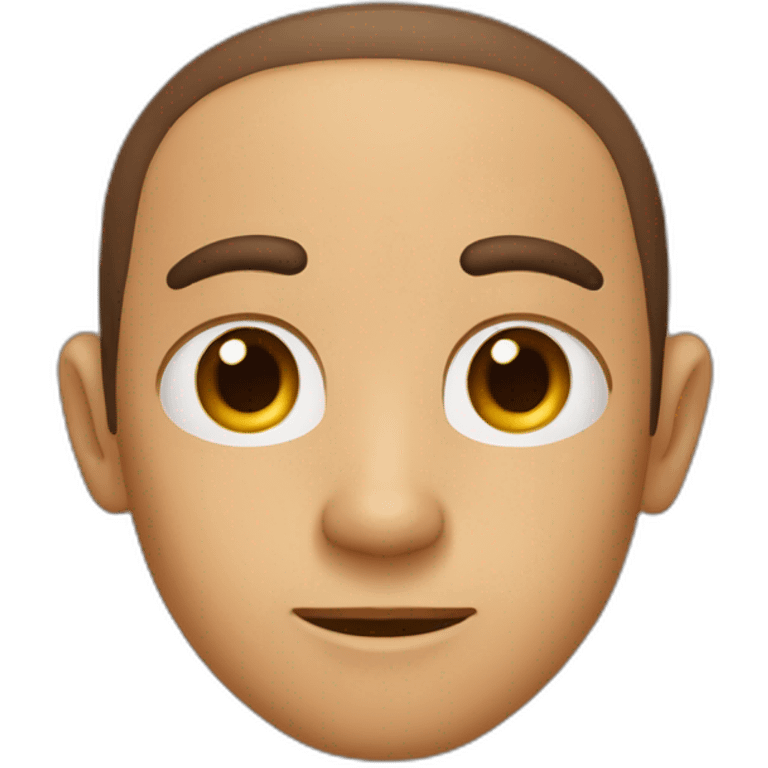 chico de ojos marrones, morocho, con pelo corto emoji