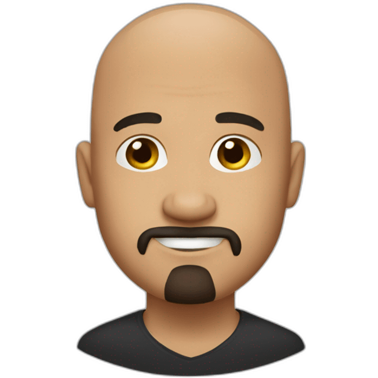 bald guy,-black-goatee, no mustache  emoji